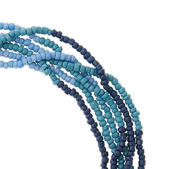 Blue Glass Mix Beads, 3mm by Bead Landing™